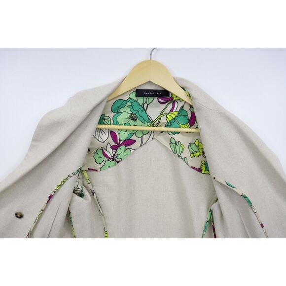 EMMA & GAIA Beige Blazer Jacket w Subtle Sparkle Double Breasted Size 44 (Large) - Picture 11 of 16